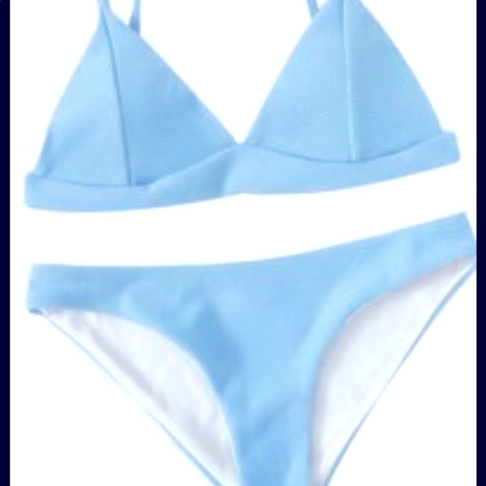 light blue cute women’s bikini set